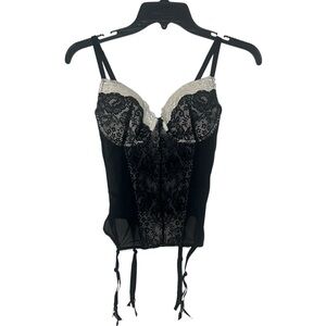 Victoria’s Secret Corset Lingerie Black and White Lace Bra Top